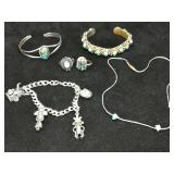 Turquoise Jewelry Lot, Bracelets, Rings,...