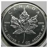 2006 Canada $5 Silver Coin Maple Leaf 1 t oz.
