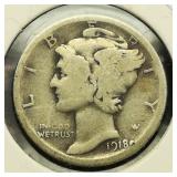 1918 D Mercury Dime 10c