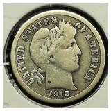 1912 Barber Dime 10c