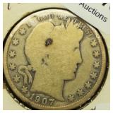 1907 D Barber Half 50c