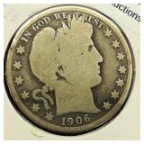 1906 D Barber Half 50c