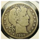 1908 O Barber Half 50c