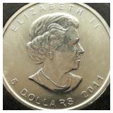 2011 CANADA $5 SILVER COIN MAPLE LEAF