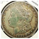1921 D Morgan Silver Dollar $1