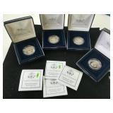 (4) Proof Susan B Anthony Dollar Coins