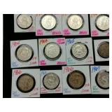 (12) 1964-67 Mexican Pesos 10% Silver 7.89oz -