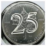 2013 Canada $5 Silver 25th 1 t oz.