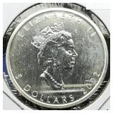 2002 Canada $5 Silver Coin Maple Leaf 1 t oz.