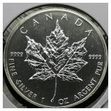 2003 Canada $5 Silver Coin Maple Leaf 1.11 oz.