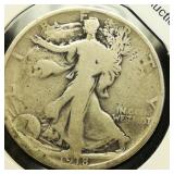 1918 S Walking Liberty 50c