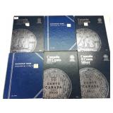 (5) Canada 10 Cents Books (89+/-  Pre 1968 Coins)