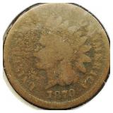 1870 Indian Head Penny 1c AG CoinSnap