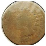 1869 Indian Head Penny 1c AG CoinSnap