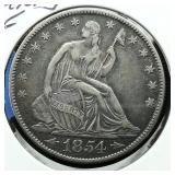 1854 O Seated Liberty Half 50c XF CoinSnap