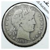 1898 S Barber Half Dollar 50c