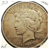 1935 S Peace Dollar $1 Rev 4 Rays