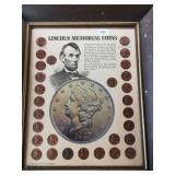 1959-71 Lincoln Memorial Pennies - Framed