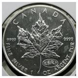 1999 2000 Canada $5 Silver Coin Maple Leaf 1 t oz.