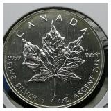 1997 Canada $5 Silver Coin Maple Leaf 1 t oz.