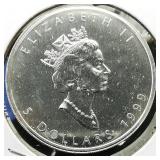 1999 Canada $5 Silver Coin Maple Leaf 1 t oz.