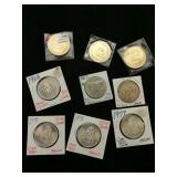 (9) Mexican 72% Silver Coins 8.74oz w/ Sleeves