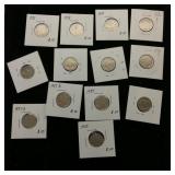 (16) 10s Various Buffalo Nickels 5c (80c)