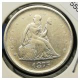 1875 S Liberty Seated 20c Twenty Cents XF CoinSnap