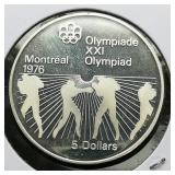 1976 Canada $5 Silver Coin Olympics .86 oz.