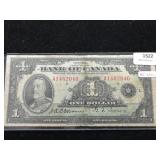 1935 Bank of Canada One Dollar Bill