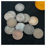 (13) Large Canadian Cents