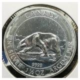 2013 Canada $8 Silver Polar Bear 1.5 t oz.
