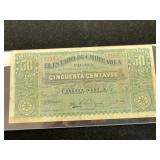 1914 El Estado De Chihuahua 50 Centavos Bill