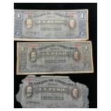 (3) 1914 El Estado De Chinuahua Un Peso Bills