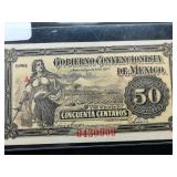 1915 Gobierno Convencionista De Mexico 50c Bill