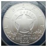 2015 P $1 MS70 ANACS US Marshals 225th Anniv