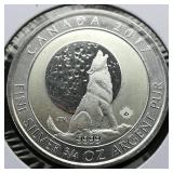 2017 Canada $2 Silver Coin Wolf .75 t oz.