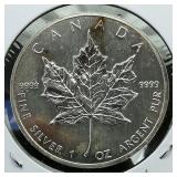 1989 Canada $5 Silver Coin Maple Leaf 1 t oz.