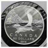 2015 Canada $50 Silver Beaver .56 oz.