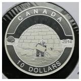 2014 Canada $10 Silver Eskimo .56 oz.