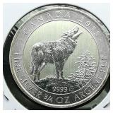 2015 Canada $2 Silver Coin Wolf.75 t oz.
