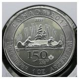 2017 Canada $5 Silver 150th 1 t oz.