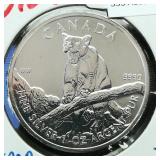 2012 Canadian Cougar Silver Dollar