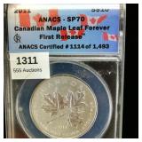 2011 CANADA $10 SP70 ANACS MAPLE LEAF FOREVER
