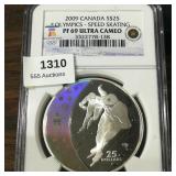 2009 CANADA $25 PF69 NGC OLYMPICS-SPEED SKATING