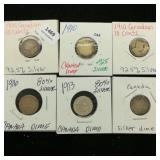 (6) 1900-10s Canadian Dimes - Silver 10c