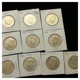 (10) 1964 Kennedy Halves 50c ($5)