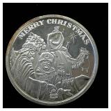 One Troy Ounce .999 Silver Merry Christmas 1998
