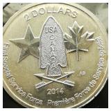 2014 CANADA $2 SILVER COIN SPECIAL SERVICE FORCE