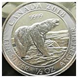 2015 CANADA $2 SILVER COIN POLAR BEAR